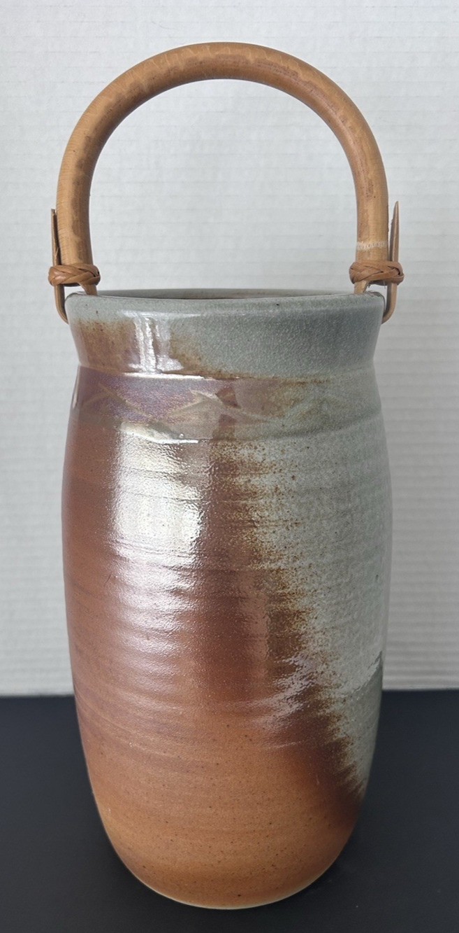 Buck Pottery Gruene Texas, Salt Glaze Stoneware Wine Cooler Hand Made 9.75”